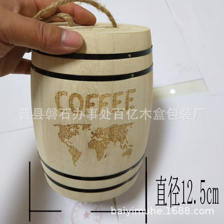 Wooden Small Wooden Barrel Coffee Bean Wooden Barrel Tea Wooden Barrel Coffee Bean Wooden Barrel Wooden Pen Holder Ornaments in Stock