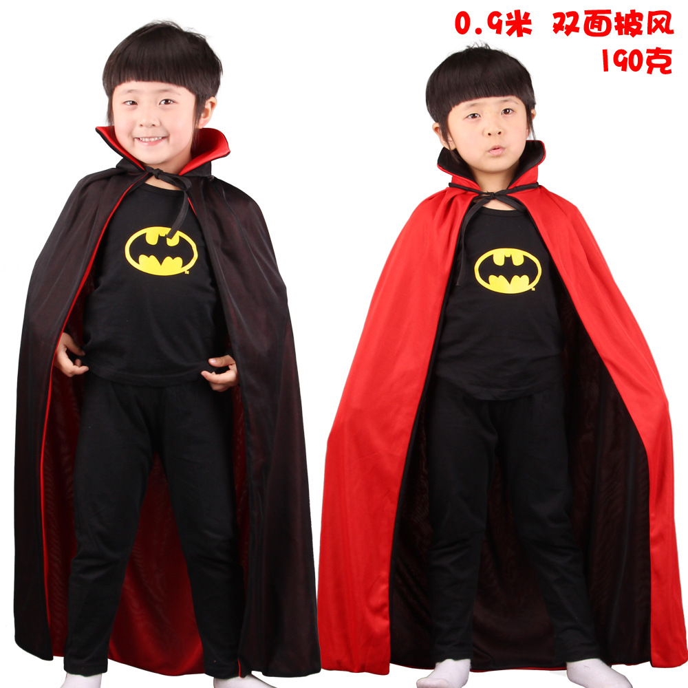 Cross-Border Hot Selling Halloween Black and Red Cloak Performance Costume Adult and Children Death Devil Vampire Cloak