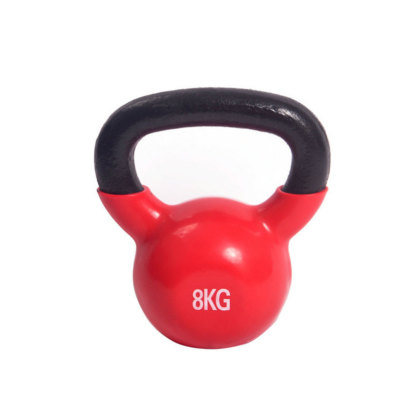 Plastic coated glossy kettle bell home fitness body color kettle bell cast iron paint portable kettle bell wholesale