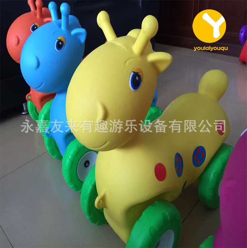 Manufacturer Wholesale Kidsren's Environmentally Friendly Plastic Rocking Horse_Sliding Car Rocking Horse Combination_Cartoon Animal Four-Wheel Toddler Car