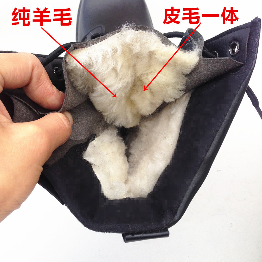 Boots Men's Leather Boots Outdoor Boots Autumn and Winter Velvet Warm High-Top Wool Special Training Boots Men's Security Cotton Shoes