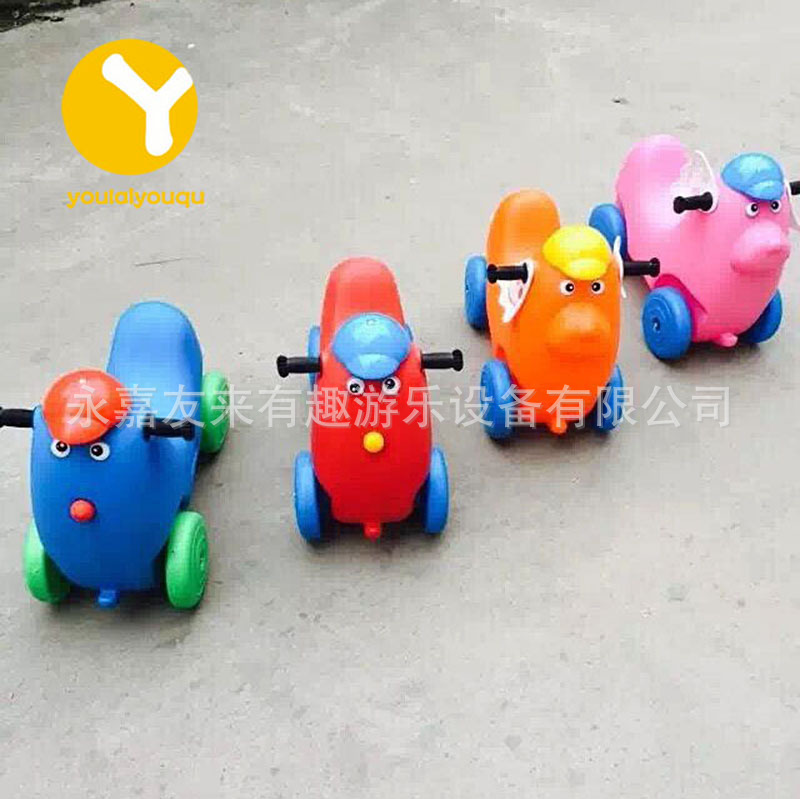 Оптовая экологически чистая пластиковая качалка для детей, комбинированная с машинкой