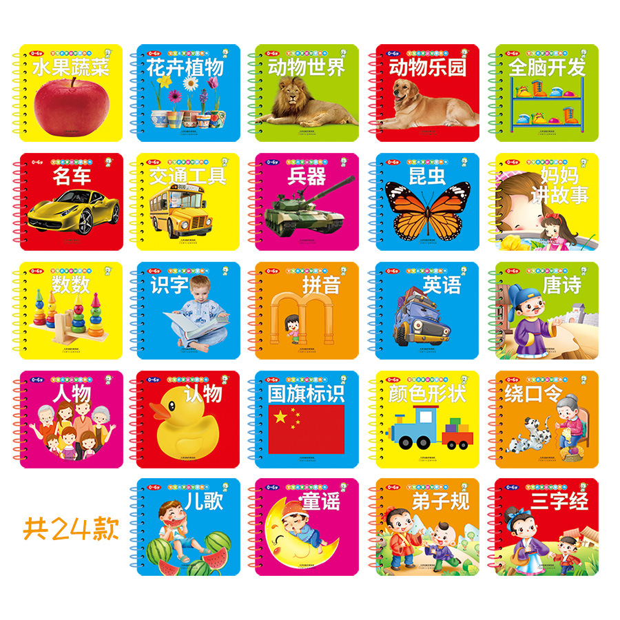 Grass Miao Infant Teaching Aids Early Education Book Kidsren's Educational Toys Cognitive Card Baby Literacy Flap Pocket Pants Card