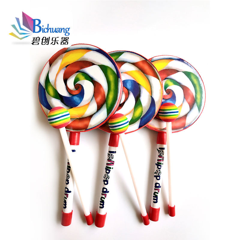 Lollipop drum Orff children's percussion instrument infant children's music performance hand drum beating drum