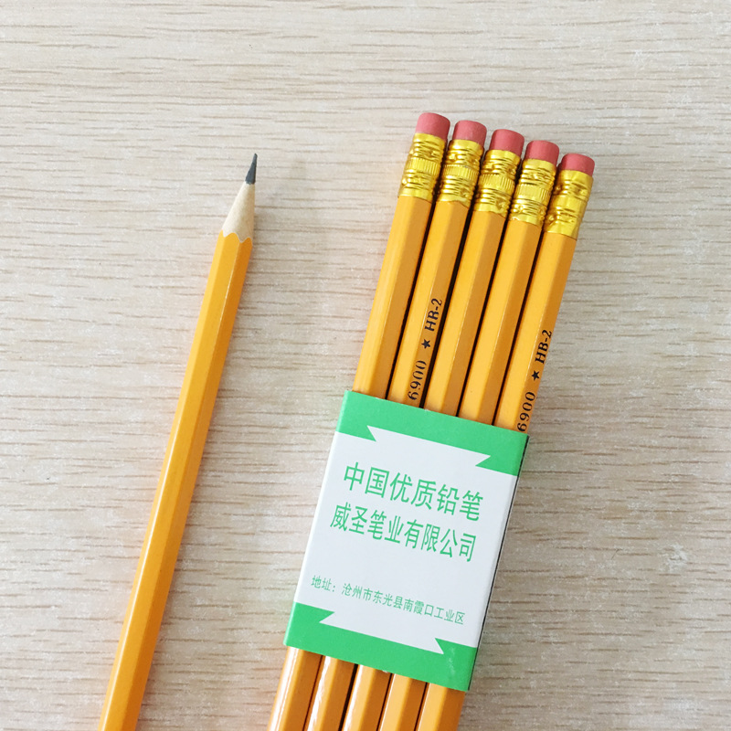 Creative stationery Weisheng brand with rubber HB pencil log primary school students sketch painting pencil children's prizes wholesale