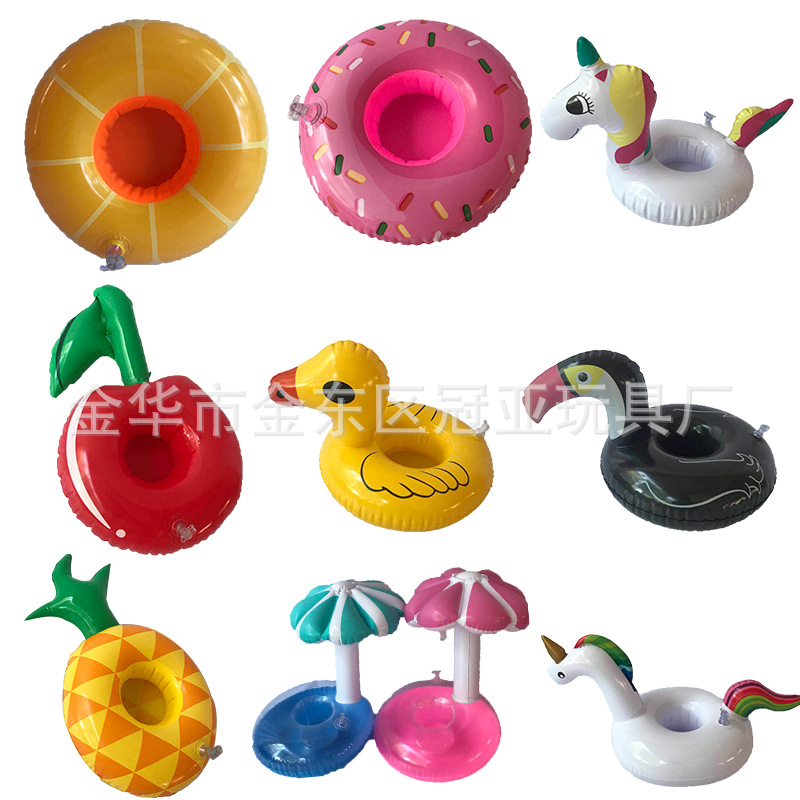 In stock supply PVC inflatable water toys Firebird cup holder water inflatable coaster floating drink cup holder