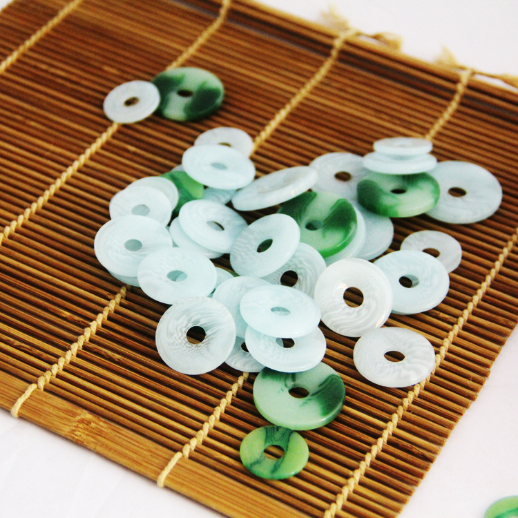 DIY Handmade Accessories Resin Small Jade Piece Copper Money Small Jade Piece Safe Buckle Jade Piece Chinese Knot Pendant Accessories