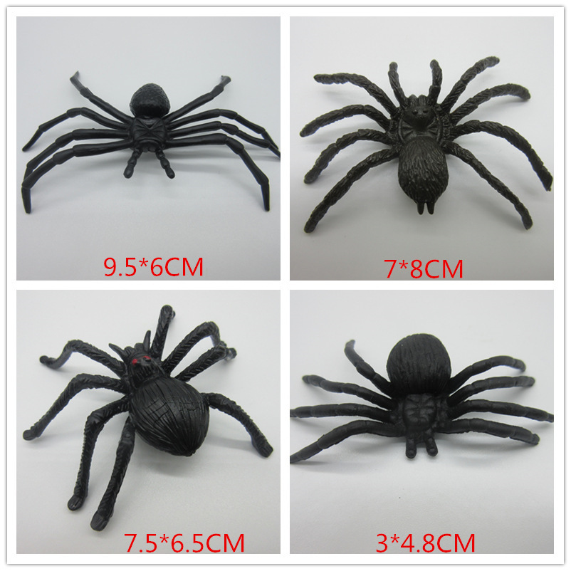 Small spider Halloween whole cup spider toy variety of spider specifications can be mixed in small bags funny black spider