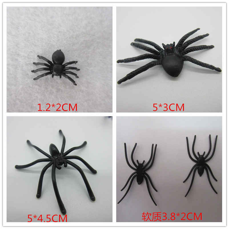 Small spider Halloween whole cup spider toy variety of spider specifications can be mixed in small bags funny black spider