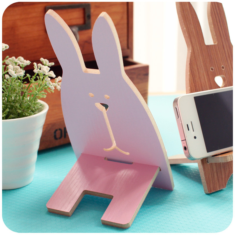 Korean Creative Fashion Mobile Phone Holder Cute Jailbreak Rabbit Mobile Phone Holder Wooden Mobile Phone Holder Mobile Phone Holder