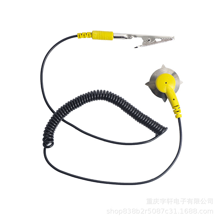Ground Wire Anti-Static Product Accessories Black and Yellow Crocodile Clip Pvc Workbench Anti-Static Grounding Wire Electrostatic Grounding 1