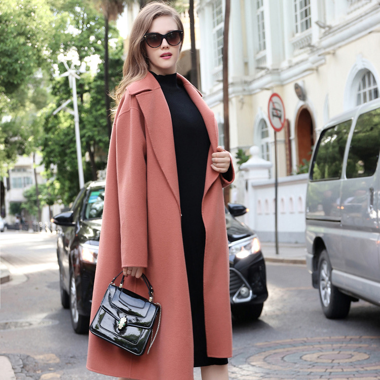 广州番禺服装厂家批发手工双面呢大衣时尚简约羊毛呢大衣外套