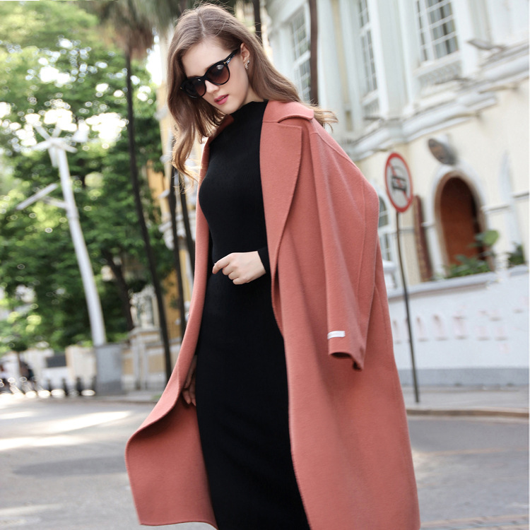 广州番禺服装厂家批发手工双面呢大衣时尚简约羊毛呢大衣外套