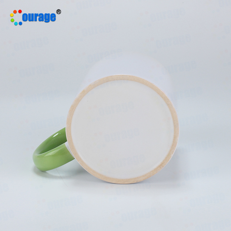 Carrey's inner color Cup thermal transfer printing Cup wholesale White Cup sublimation coating water cup mark Inner color handle Cup