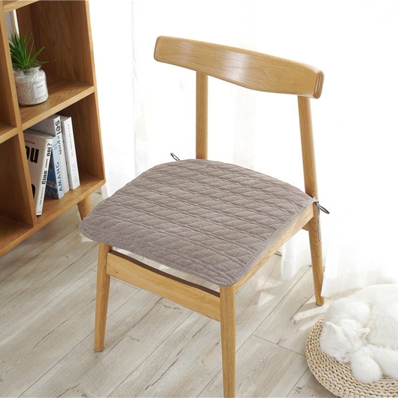 New solid color cotton chair cushion cushion wholesale simple modern office chair cushion non-slip home winter processing
