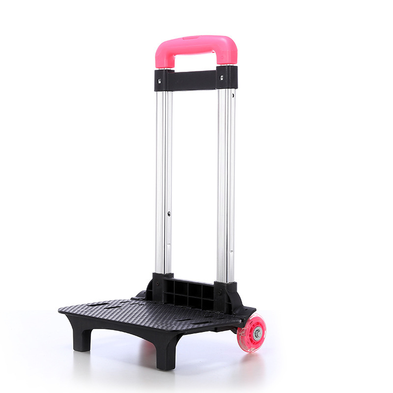 Aluminum Alloy Box Pull Rod Rack Student Schoolbag Pull Rod Accessories Foldable Crystal 2 Wheel Pull Rod