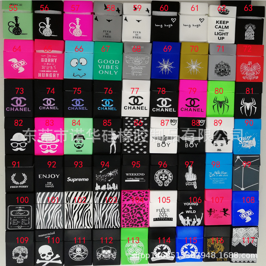 Random delivery direct sales silicone cigarette case women men's extended cigarette case 7 sizes silicone cigarette case cover