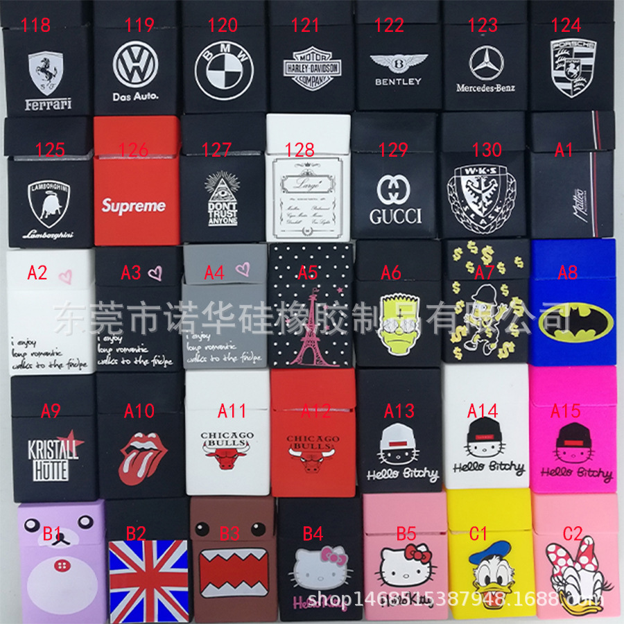 Random delivery direct sales silicone cigarette case women men's extended cigarette case 7 sizes silicone cigarette case cover