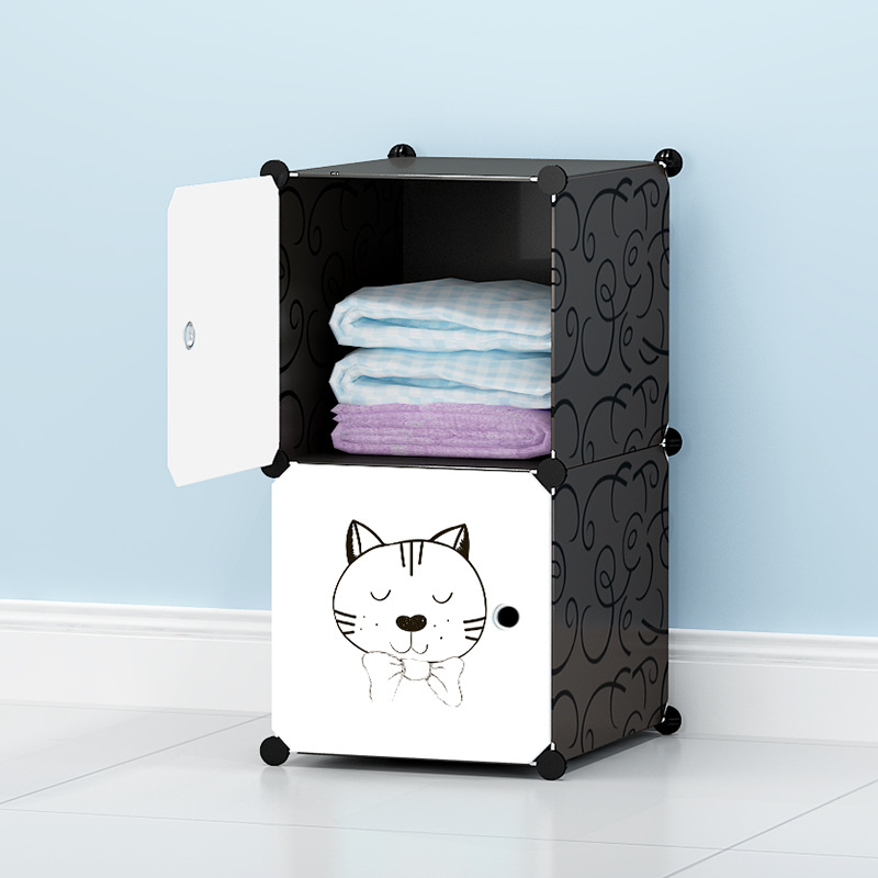 Simple combination assembly Public Storage daily home storage dustproof cartoon leisure children simple storage cabinet