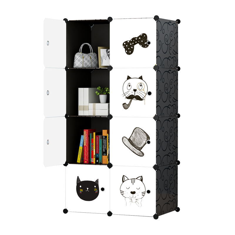Simple combination assembly Public Storage daily home storage dustproof cartoon leisure children simple storage cabinet