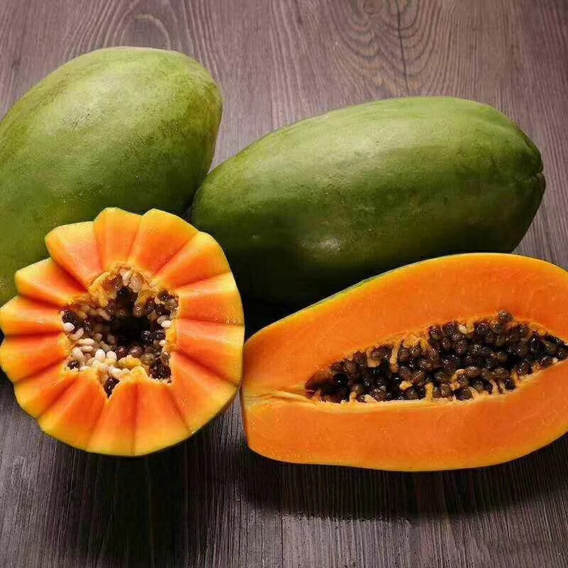 Dropshipping Fresh Fruit Rock Sugar Red Heart Green Papaya Seasonal Fruit Green Peel Papaya 4.5kg Now Picked and Shipped