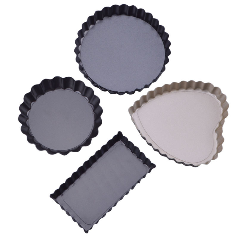 10-12cm4-5-8-9 inch chrysanthemum live bottom pie plate tart plate non-stick heart-shaped rectangular wavy edge pizza home