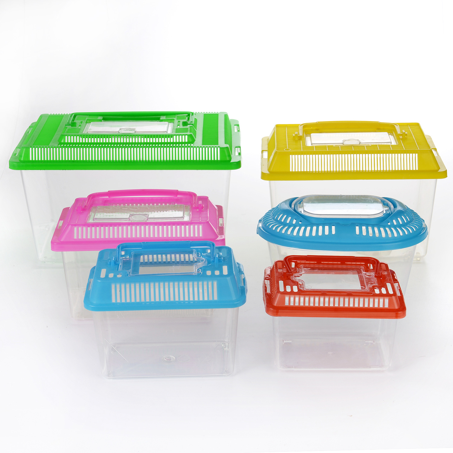 Large, medium and small portable plastic goldfish tank transparent turtle tank reptile pet feeding transport box manufacturers wholesale