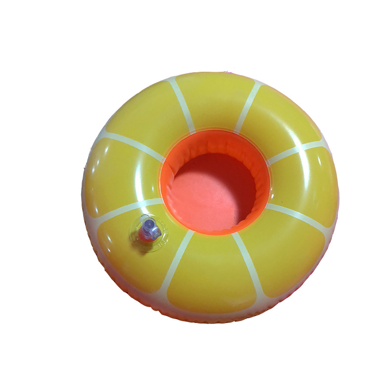 Spot PVC inflatable Cup holder inflatable water supplies water floating beverage cup holder