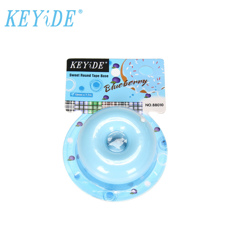South Korea creative cartoon stationery portable donut tape holder invisible tape cutter with small tape manufacturer