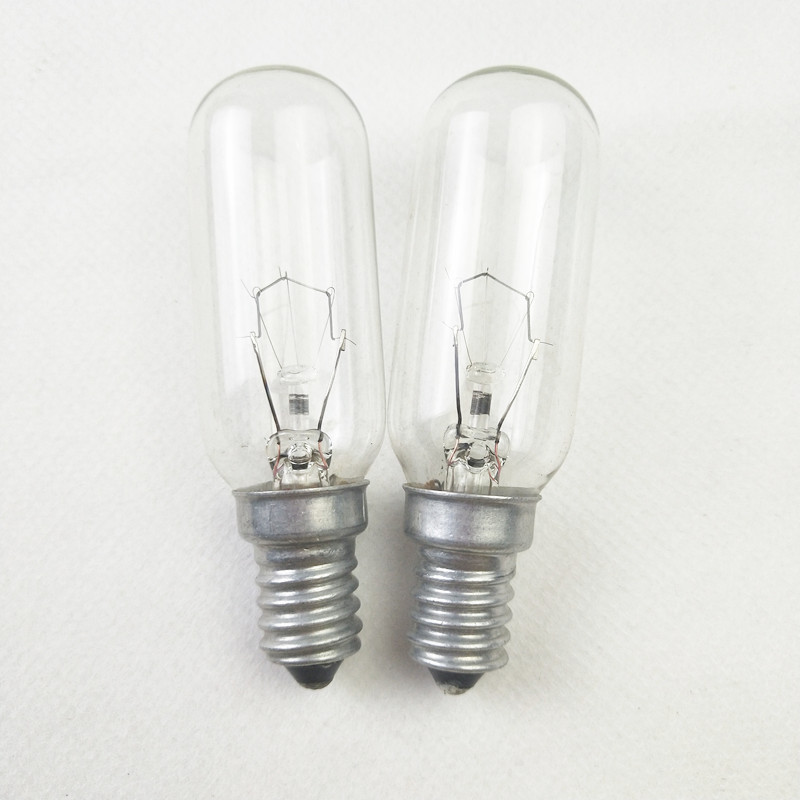 E14 Screw Refrigerator Bulb Tungsten Filament Lamp 220V/40 Cylindrical Bulb Equipment Lighting Soaked Crystal Chandelier