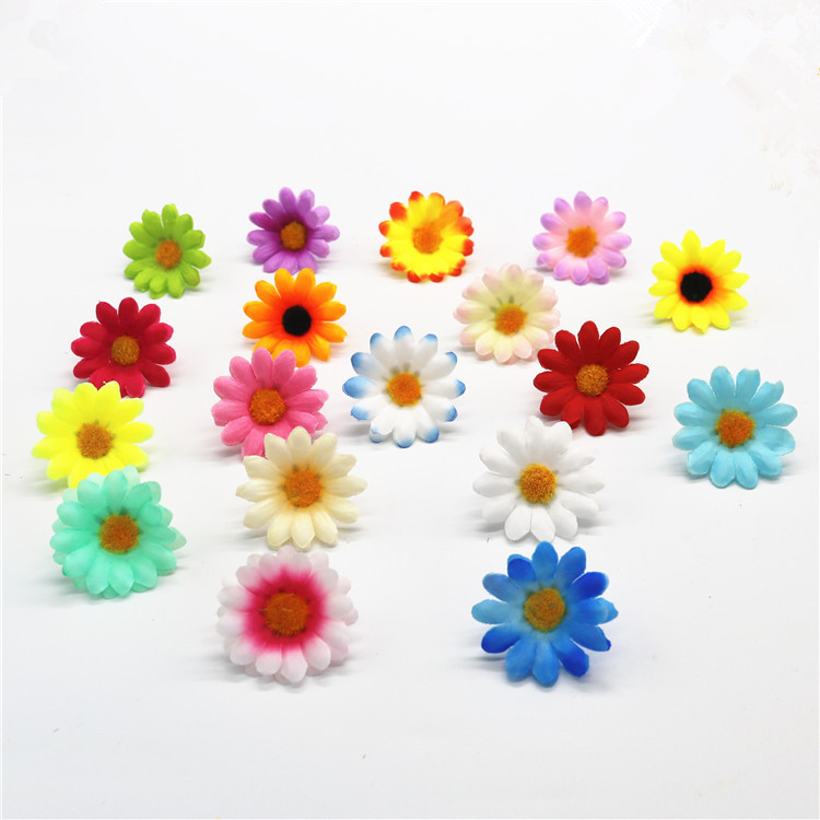 Factory Direct Sales Aliexpress 12-Leaf Sunflower Head, Simulated Flower, Small Chrysanthemum Flower Head, Sunflower Head