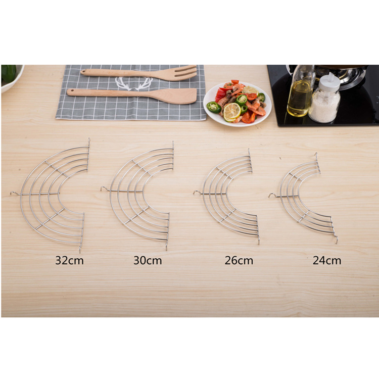 Oil Drain Rack 304 Stainless Steel Oil Drain Mesh Semi-Circular Pot Edge Oil Control Rack Frying Oil Filter Rack Oil Dripping Rack Oil Isolation Rack