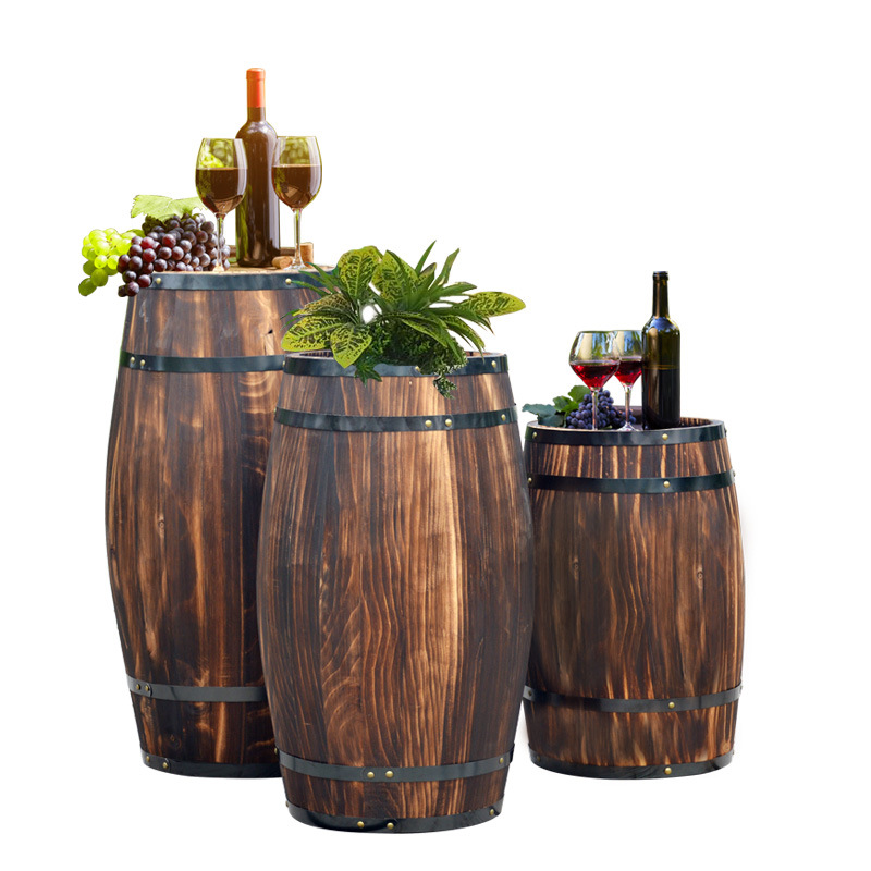 Decorative Oak Barrel Wine Barrel Solid Wood Beer Barrel Wooden Bar Wine Cellar Ornaments Wine Barrel Wedding Props Photography