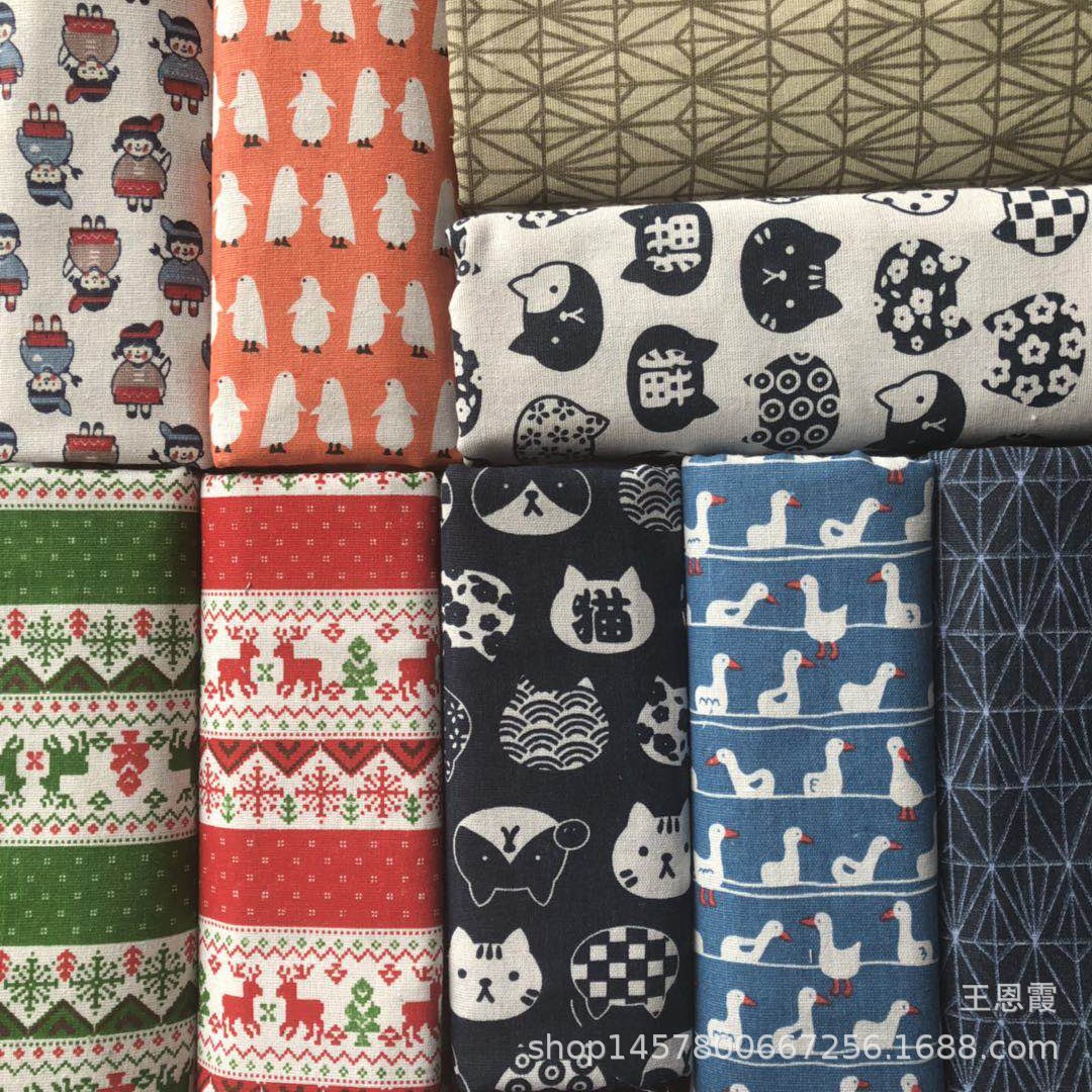 Factory Direct supply linen fabric cotton linen linen daisy printed linen printed background cloth tablecloth