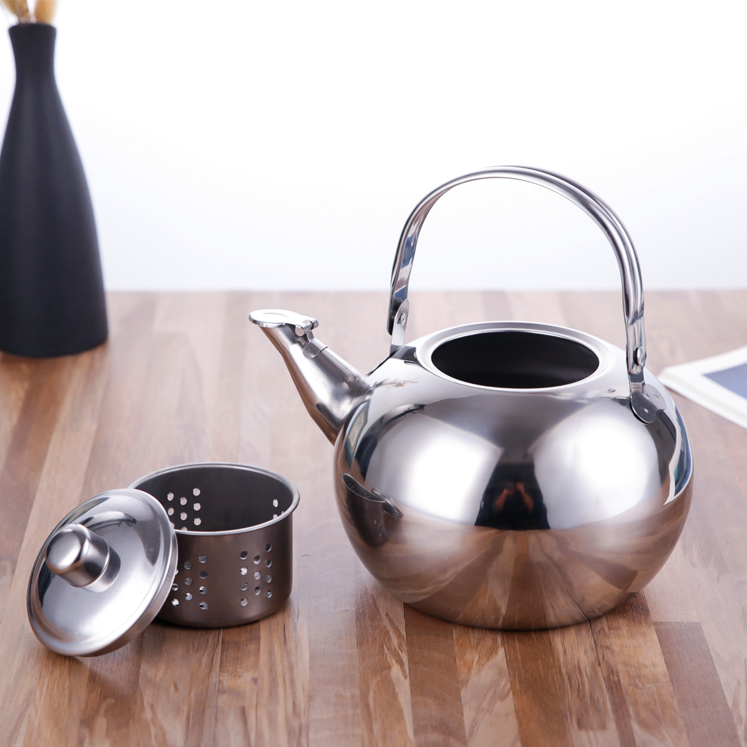 Wholesale Stainless Steel Linglong Pot Restaurant with Filter Mesh Tea Pot Household Kettle for Hotel and Restaurant
