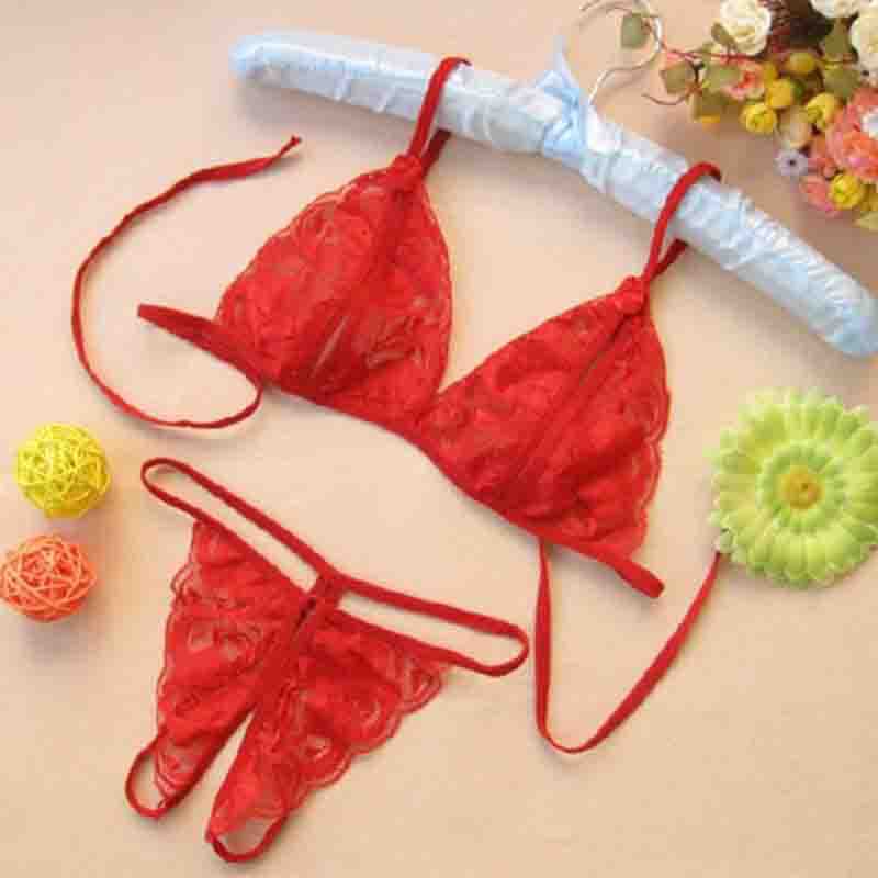 Women's sexy lingerie sexy lace perspective underwear three-point uniform temptation set manufacturers a generation of hair