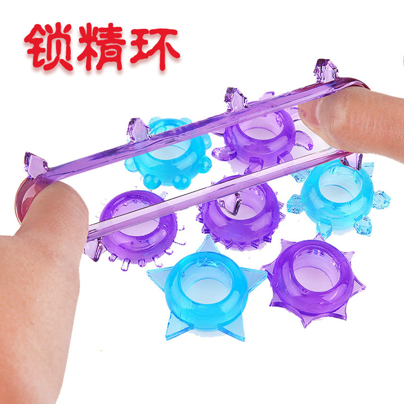 Men's Silicone Soft Plastic Appliances, Colorful Crystal Locking Sperm Rings, Wolf Tooth Rings, Fun Adult Products, Couple Sex Products Wholesale