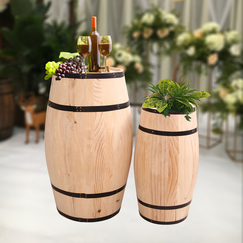 Decorative Oak Barrel Wine Barrel Solid Wood Beer Barrel Wooden Bar Wine Cellar Ornaments Wine Barrel Wedding Props Photography