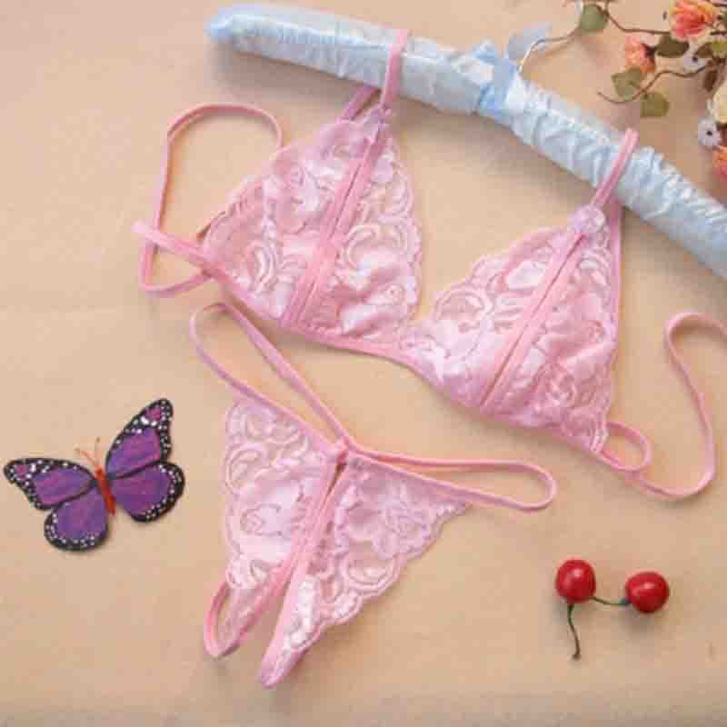 Women's sexy lingerie sexy lace perspective underwear three-point uniform temptation set manufacturers a generation of hair