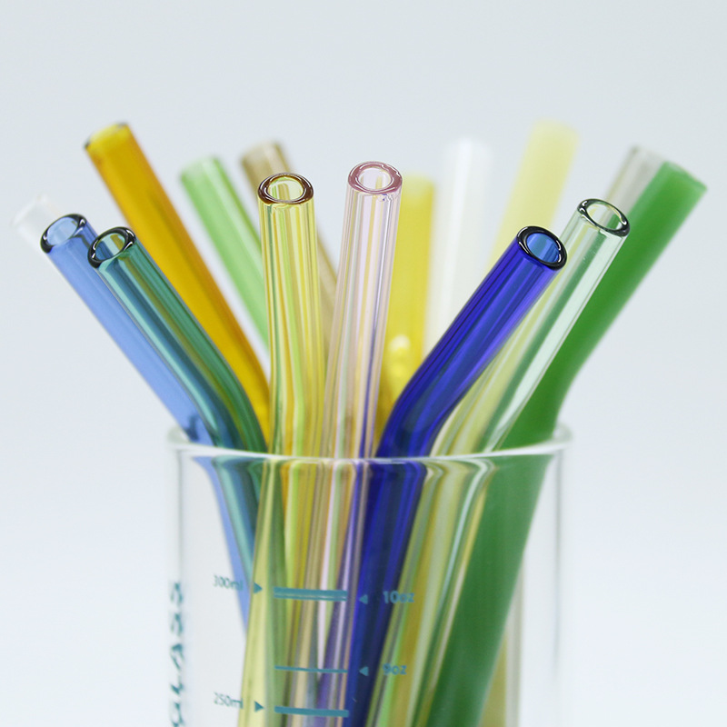 Manufacturer Wholesale 8X150Mm Glass Straws High Borosilicate Colorful Heat-Resistant Environmentally Friendly Creative Straws E-Commerce Spot
