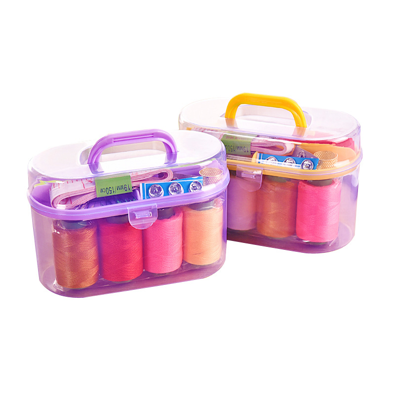 Household Plastic Sewing Box Fabric Sewing Needle Set Sewing Kit Portable Finishing Treasure Box Gift Wholesale