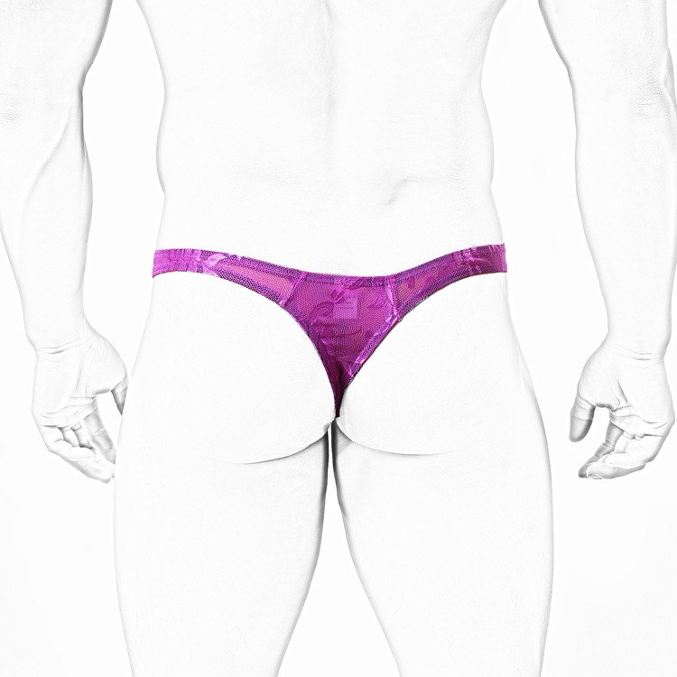 One-piece delivery men's lace thong T pants Ice Silk low waist sexy sexy underwear NYK-106