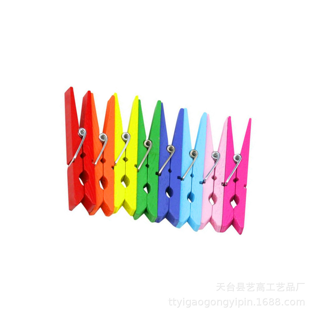 Мини цветной деревянный зажим, мультяшный домашний декор, ручной работы, маленький деревянный зажим