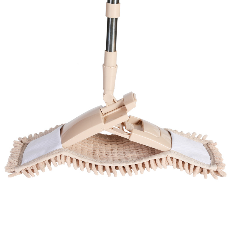 Huiwanju Stainless Steel Chenille Mop Flat Mop 360-degree Rotating Mop Household Car Washing Wet and Dry