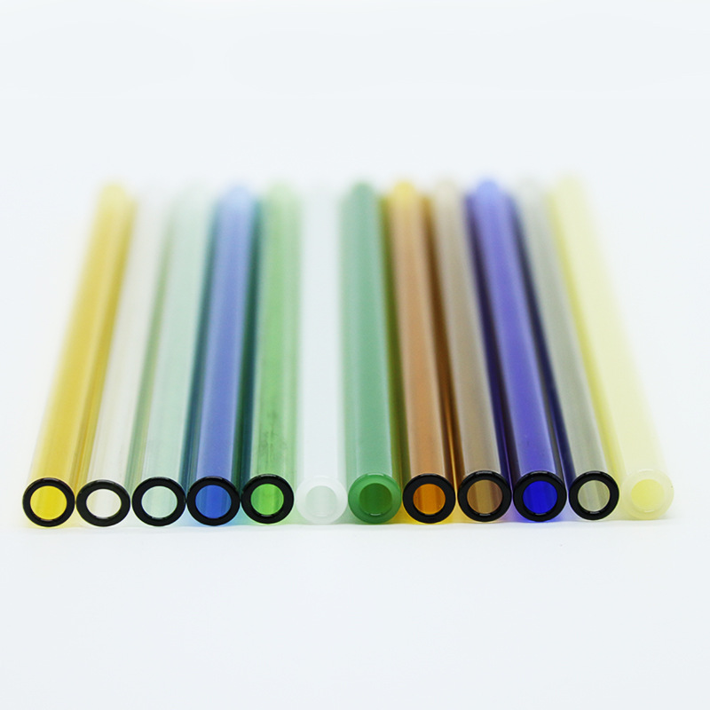 Manufacturer Wholesale 8X150Mm Glass Straws High Borosilicate Colorful Heat-Resistant Environmentally Friendly Creative Straws E-Commerce Spot