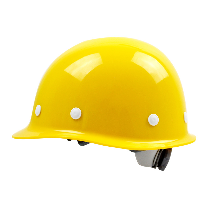 Safety helmet thickened glass fiber reinforced plastic construction site construction site anti-smashing labor protection helmet support printing GB safety helmet