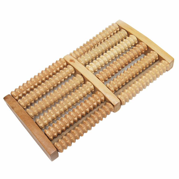 Wooden six-row foot massager six-row roller massager