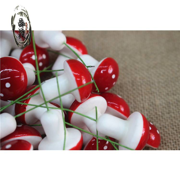 2.0cm simulation mushroom Red Moss micro landscape small ornaments resin foam diy Succulent Botanical gardening ornaments