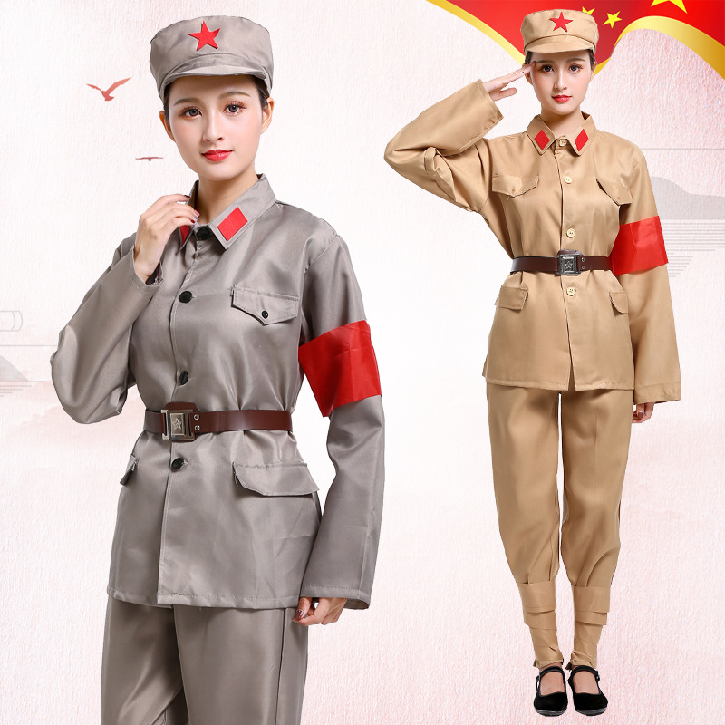 Little Red Army Clothes Children's Costume Eighth Route Army Red Guards Men and Women New Fourth Army Red Star Shining Costume Performance Costume