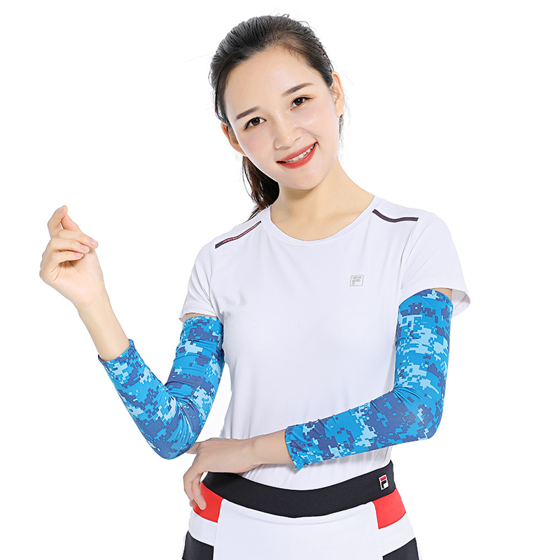 Summer Ice Silk Sleeves Outdoor Sports Breathable Sun Protection Ice Sleeves Riding Fishing Digital Printing UV Protection Arm